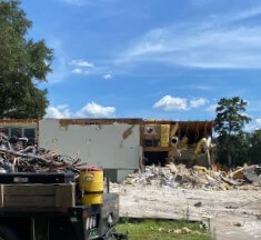 Phase 1 Demolition - A building being demolished