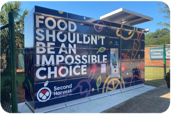 Food shouldn't be an impossible choice. This is what is written across the front of the food locker that sits outside. 