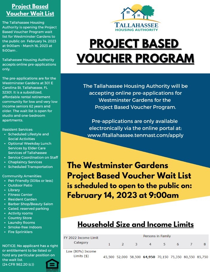 Project Based Voucher Flyer. All information from this flyer is listed above.