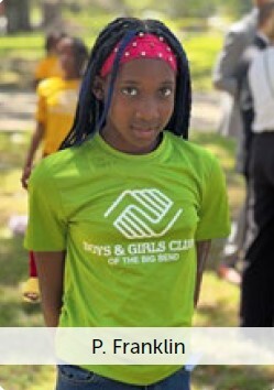 P. Franklin.  A photo of a young girl in a headband.