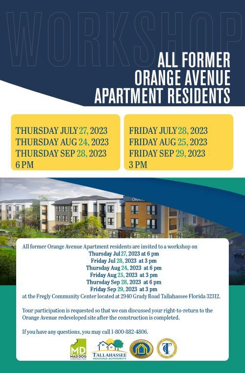 Orange Ave All Former Residents flyer. All information from this flyer is listed above.