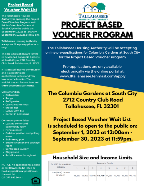 Project Based Voucher Program Flier