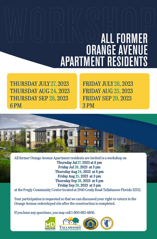 Orange Ave All Former Residents flyer. All information from this flyer is listed above.  