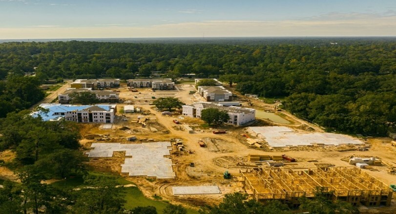 A view from the air of the Orange Ave. construction site. 