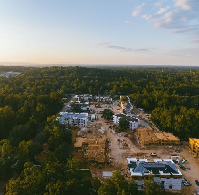 Arial view of Orange Avenue project. 