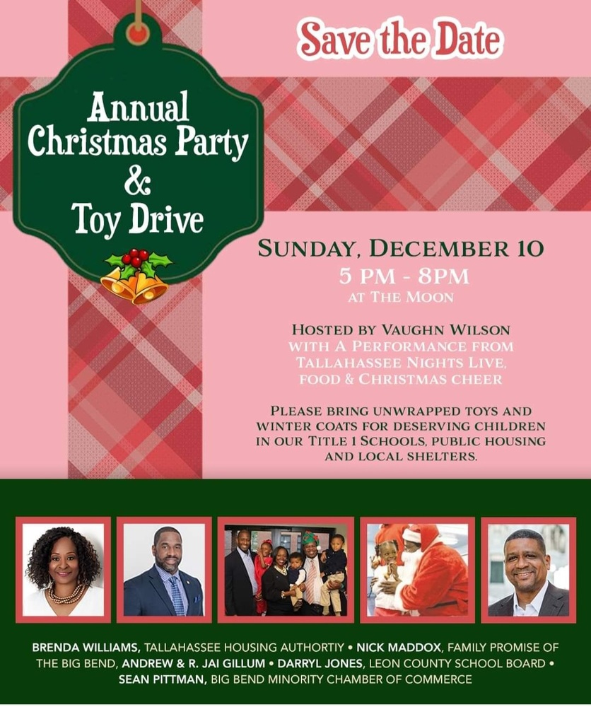 Annual Christmas Party and Toy Drive Flyer - text above