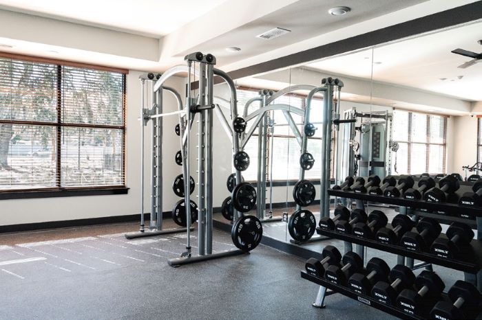 Fitness center equipment. 