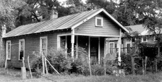 Black and white image of a home.