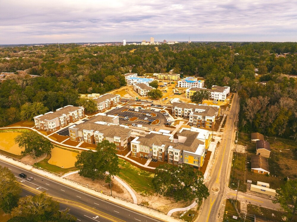 A drone view of Orange Avenue.