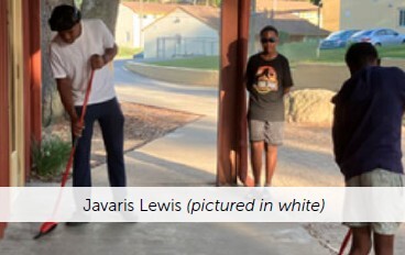 Javaris Lewis sweeping.