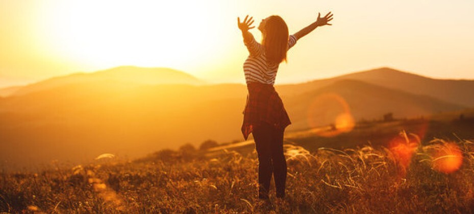 woman soaking up the sunlight.