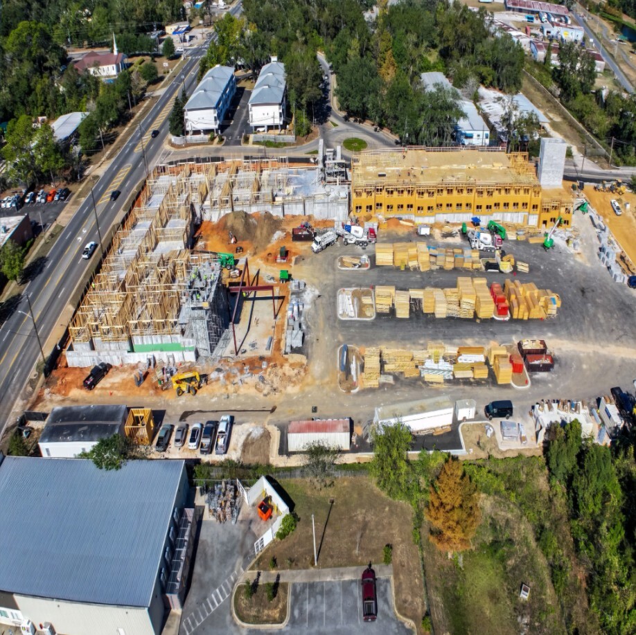 Another aerial view showing the progression of Lake Bradford construction.