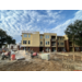 A view of a building under construction.