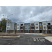 The front view of new apartment buildings.